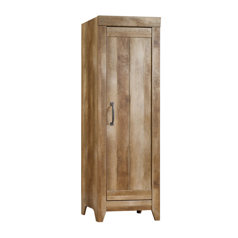 Armoire de rangement étroite en bois d'ingénierie rustique, brun