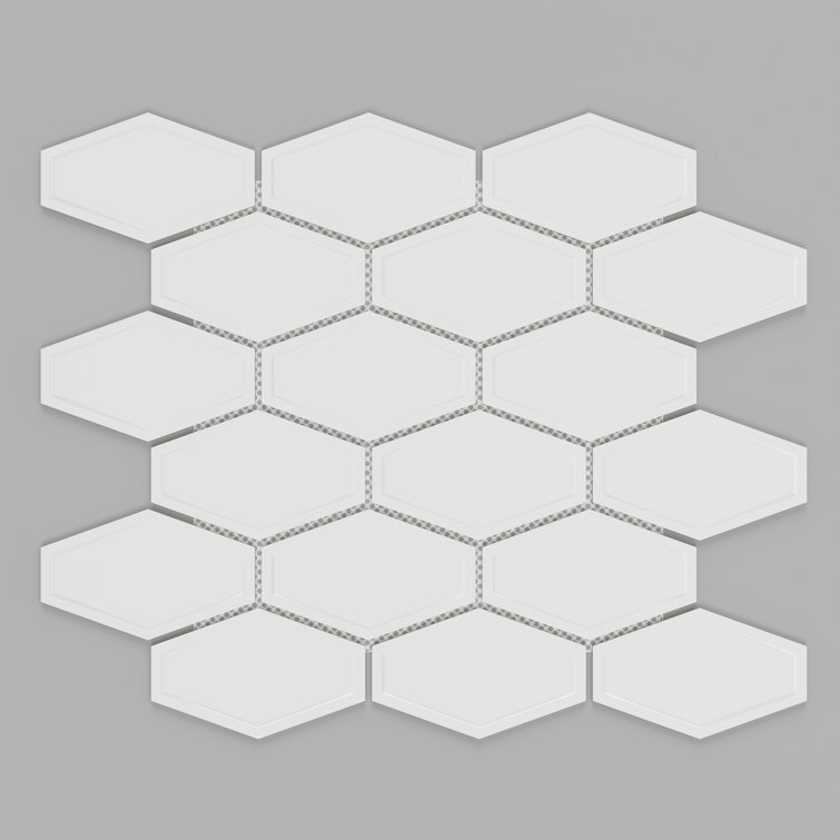 2" x 3" Elongated Hexagon Mosaic Tile