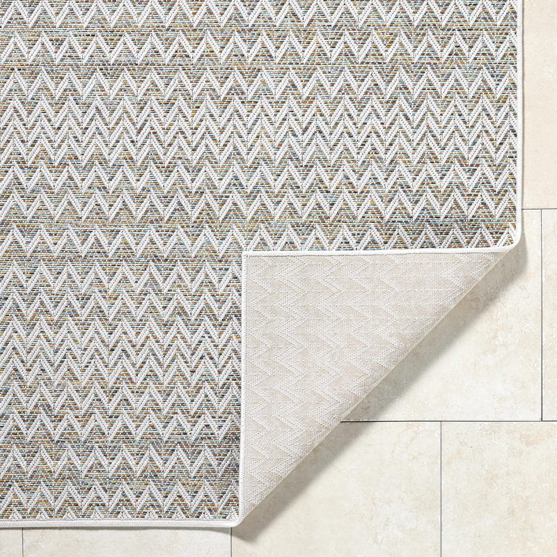 Blunk Cottage Outdoor Machine Woven Area Rug, Rectangle 7'6" x 10'