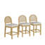 Tabourets de bar en bois avec dossier en rotin naturel (ensemble de 3)-819419672