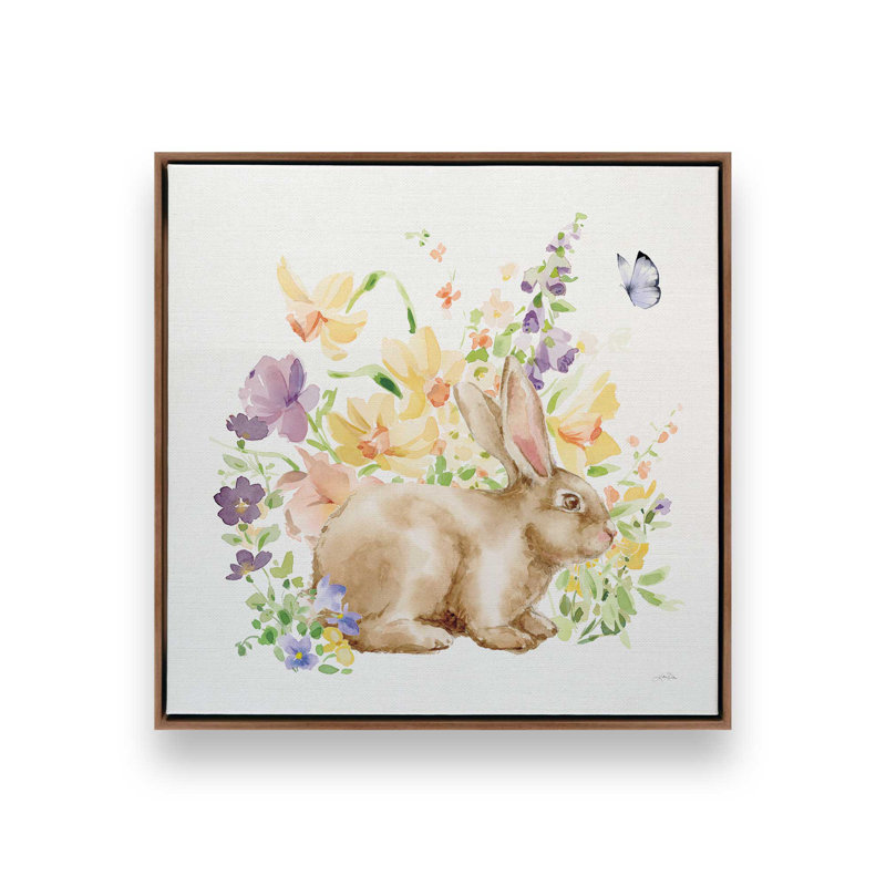 «Spring Celebration III» par Katrina Pete, reproduction d'art sur toile, H 20 po x l 20 po, Floater Frame, Brun