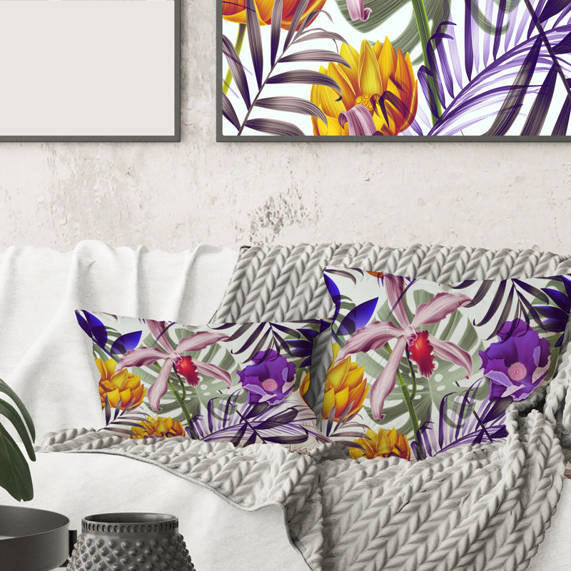 Housse de coussin rectangulaire et insert Tropical Flowers