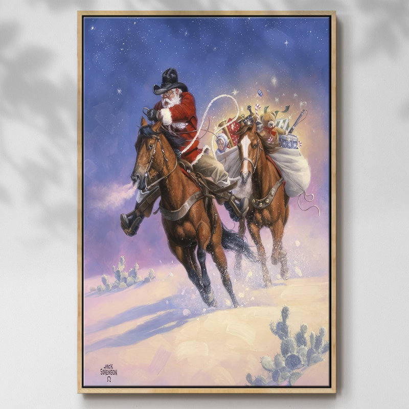 Santa's Big Ride, Encadré naturel, H 25 po x l 17 po x P 1,5 po