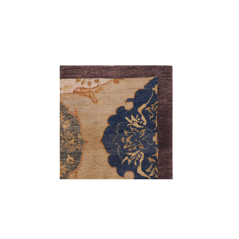 Tibetan Hand Knotted Wool Pile Rug, Rectangle 4' x 6'