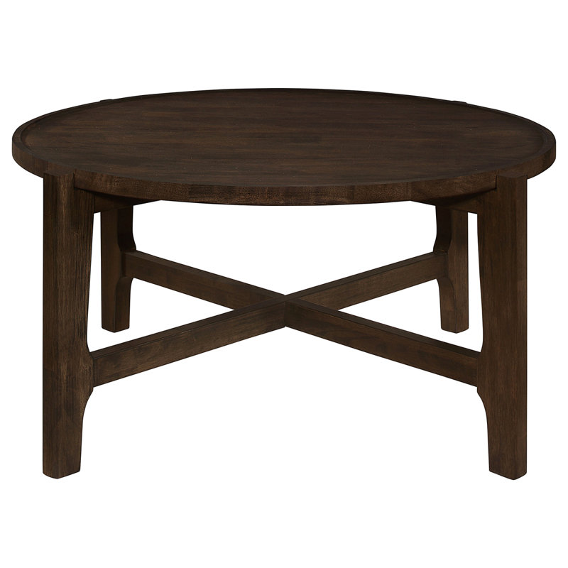 Table basse ronde en bois massif Mavis