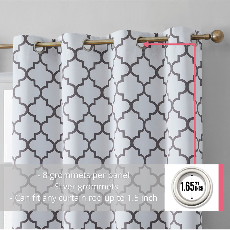Alexuis Blackout Curtain Pair, Platinum White/Gray, 37" W x 84" L