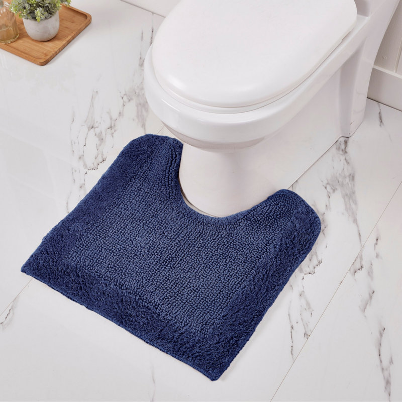 Tapis pour salle de bain en U capitonné réversible 100% coton Llarely Premium, ultra doux et super absorbant, lavable à la machine 20 po x 20 po