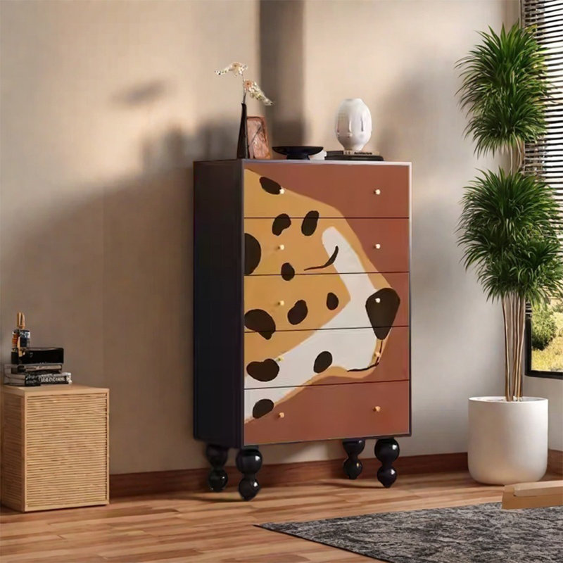 Armoire de rangement en bois de noyer avec tiroirs spacieux