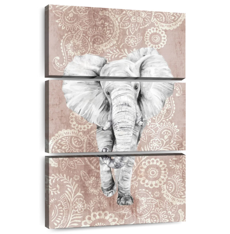 Brampt Pink Paisley Elephant, 32" H x 20" W