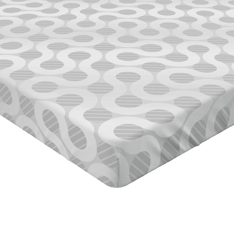 Drap-housse orange Ambesonne, Abstrait - gris / blanc, Drap-housse pour lit simple TG