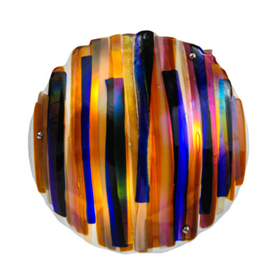 Abat-jour de fantaisie en verre H 5,25 po x l 18,75 po Danetra