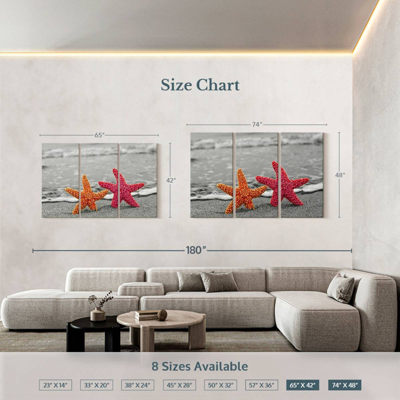 Nautical Starfish Duo, 42" H x 65" W