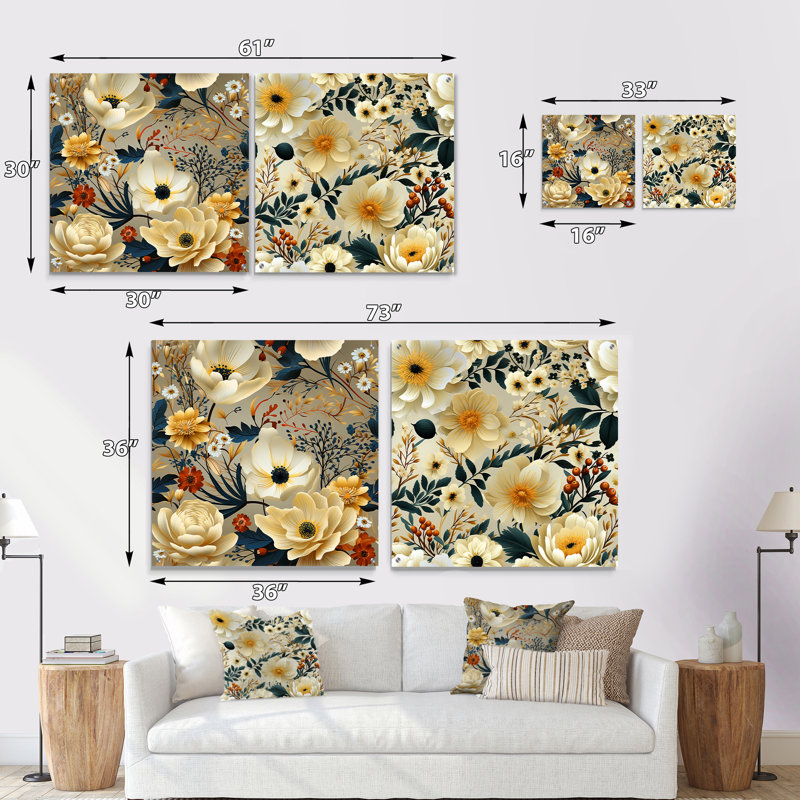 Donalsonville - ensemble de 2 art mural en verre acrylique, H 16 po x l 33 po