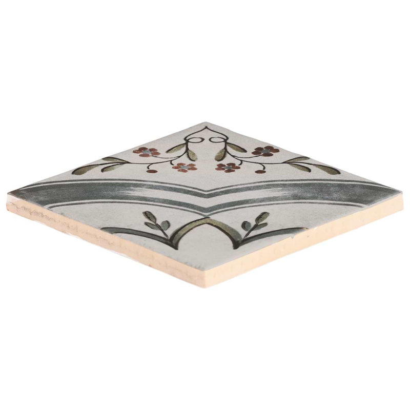 Paula Purroy Talia 5x5 Matte Ceramic Tile, Blossom Blue Gray