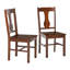 Chaise d'appoint brune à dossier en lattes Freya