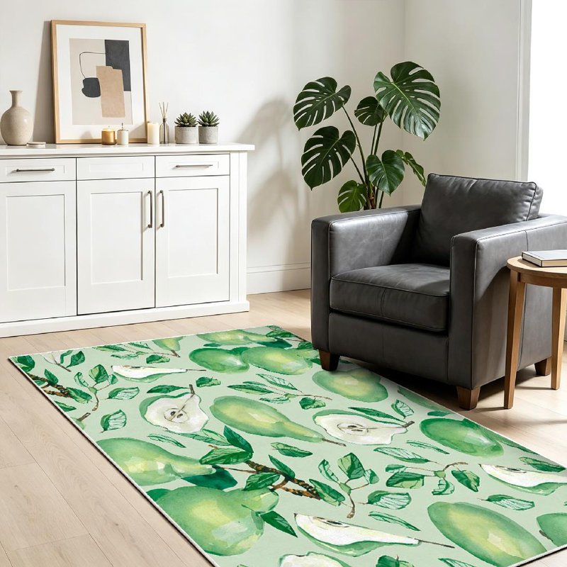 Tapis aquarelle transparent lavable à la machine, Rectangle 39" x 63"