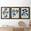 Indigo Leaf Study IV - Ensemble de 3 peintures sur toile encadrées-1576250586-1576250584