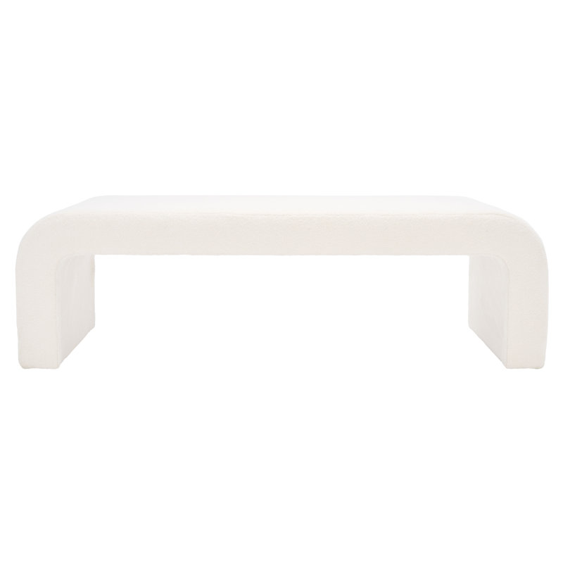 Banc rembourré Daine, Fausse laine d'agneau blanche