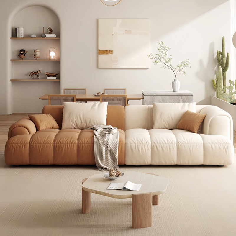 Cream Style Technology Cloth  Sofa