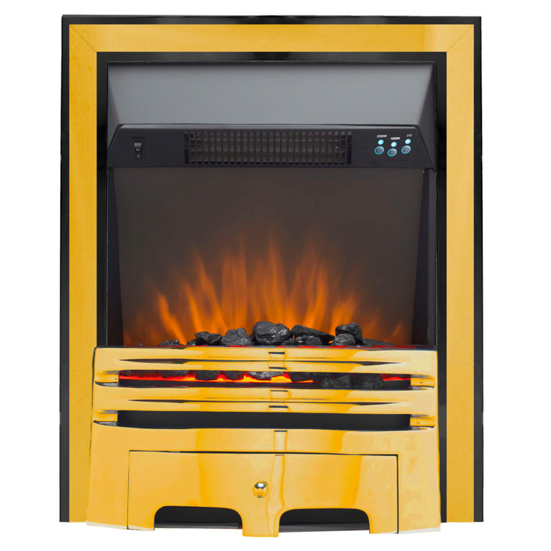 Diesel Belfry Heating 48 cm W Electric Fireplace Insert with 4000 BTU, Brass/Black