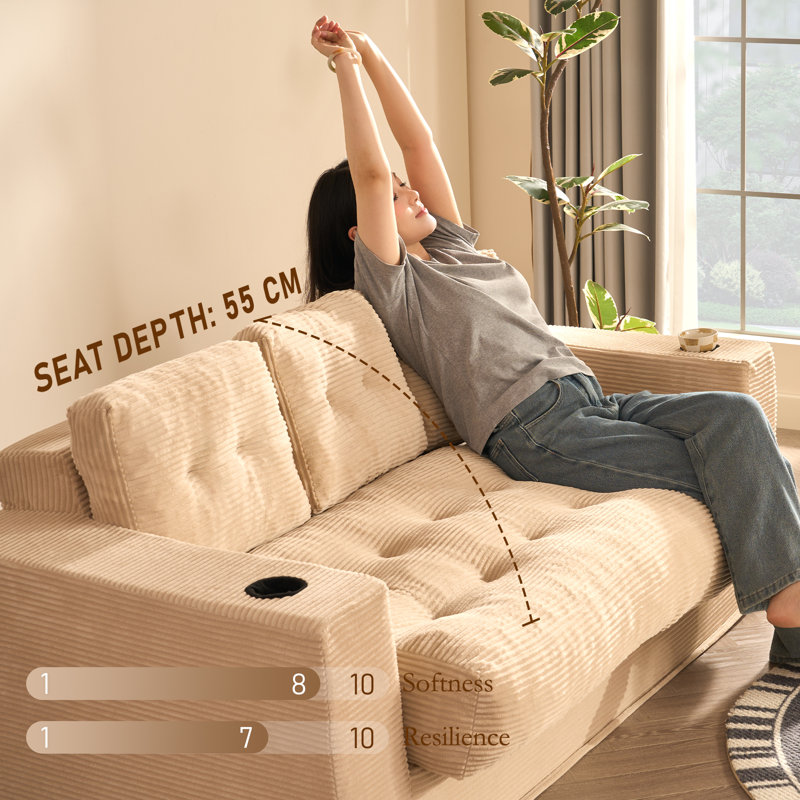3 Seater Sofa, Camel