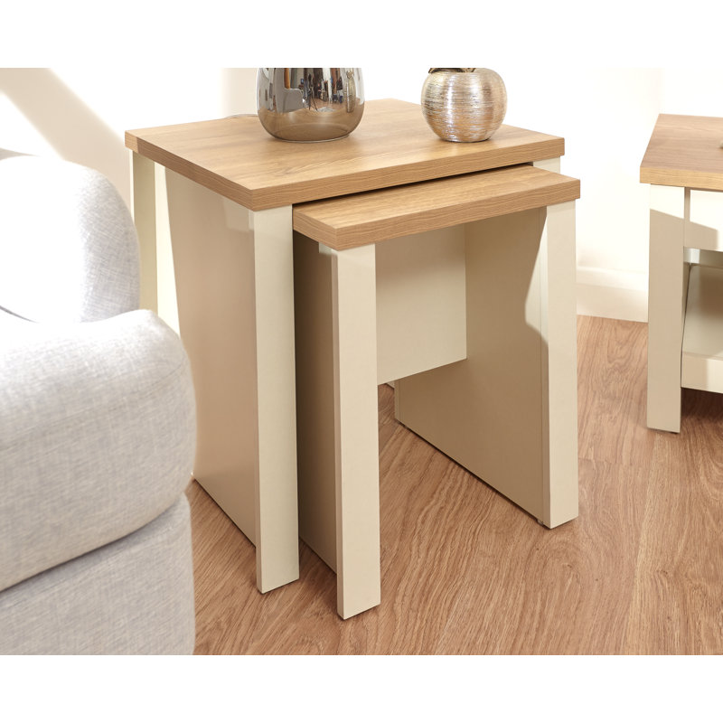 Beverly Lancaster 2 Piece Nest of Tables, Cream