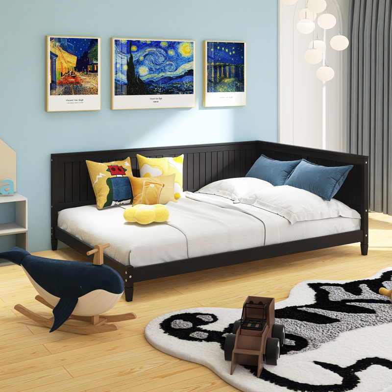 Lits pour enfants en bois pleine grandeur, Brun