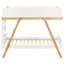 Lit simple au-dessus d'un lit superposé blanc, structure en tréteaux, caractéristiques, fond ouvert et décor de chambre à coucher moderne - lit avec finition, mélange contemporain rustique, cadre angulaire attaché