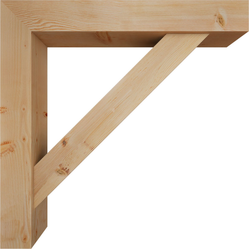 Traditional Block Bracket w/ Offset Brace, 44 x 44, 7 1/2"W Douglas Fir (Smooth)