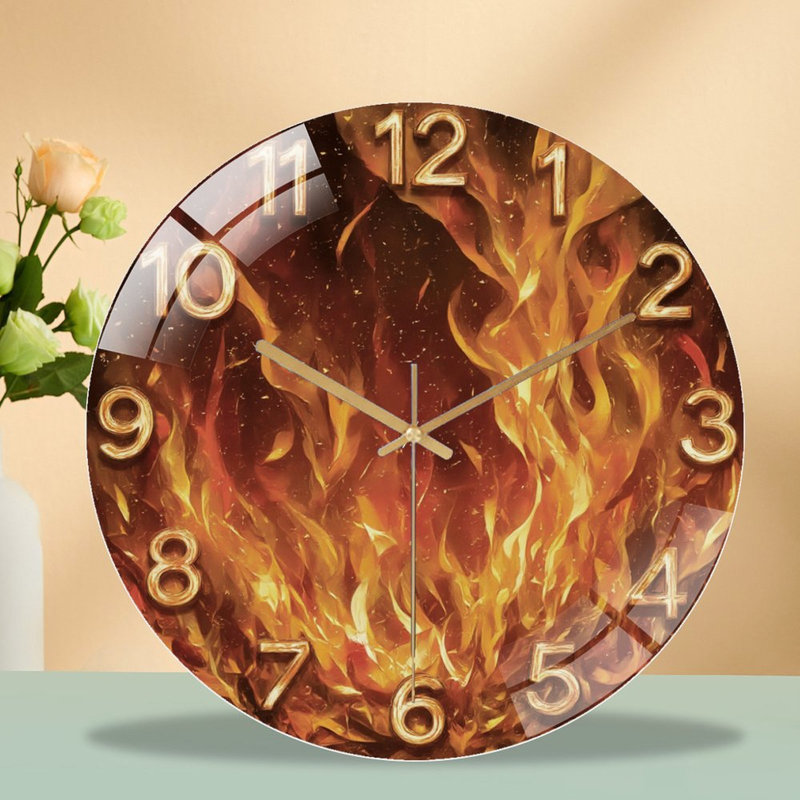 Horloge murale en verre Fiery