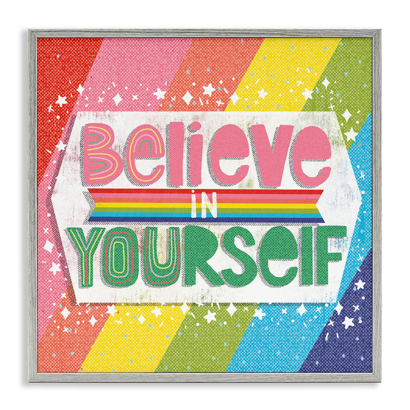 «Believe In Yourself Rainbow», estampe numérique, conception de Jilly Jack Designs, Estampe numérique Farmhouse