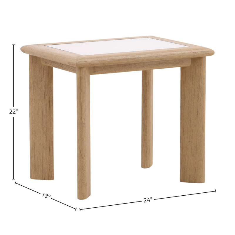 Keenan Mindi Wood End Table, Natural