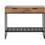 Console en bois et métal Giguere avec tablette de rangement