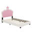 Lit princesse rembourré avec tête de lit couronne-1049914811