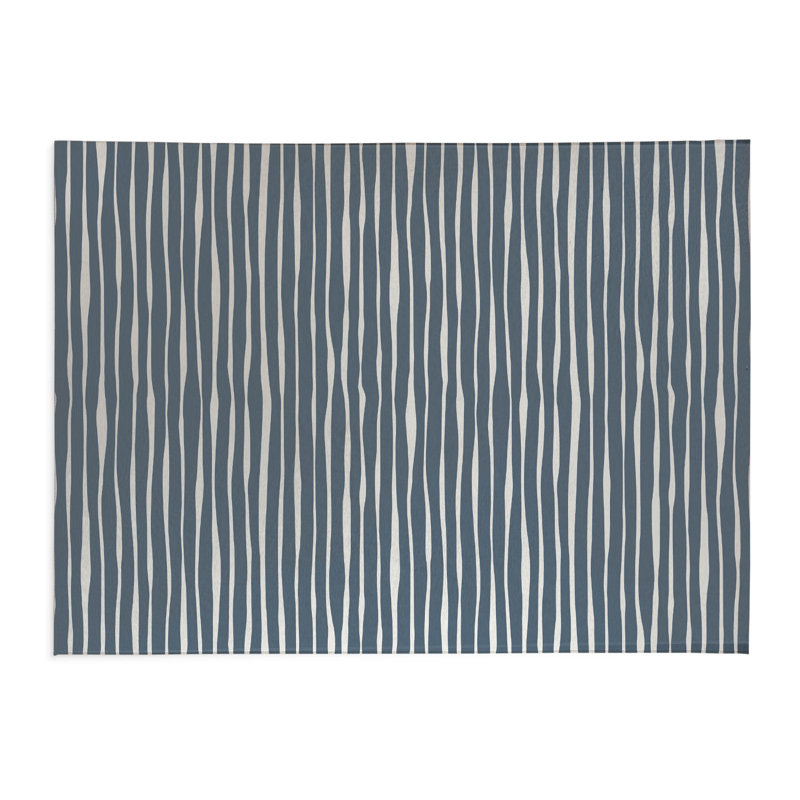 Tapis de cuisine Spine Colonne, Bleu, Rectangulaire 2 pi x 3 pi, Small Striped
