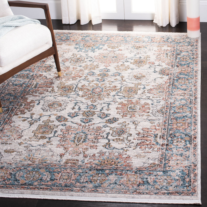 Tapis oriental gris / bleu Radium, Rectangle 9 pi x 12 pi