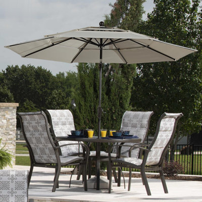 Mossas 10Ft Patio Market Umbrella with Double Airvent