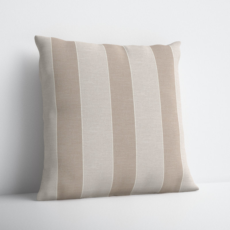Emmit Striped Sunbrella® Indoor/Outdoor Reversible Throw Pillow, 18" x 18"