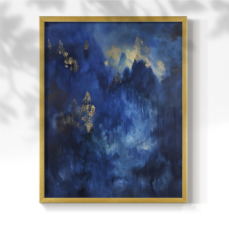 ABSTRACT Series XXII - Impression encadrée de qualité supérieure - Prêt à être accroché - Aucun clou requis, Or