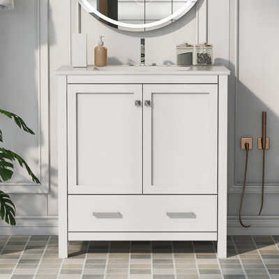 Meuble-lavabo blanc 30 po avec lavabo simple