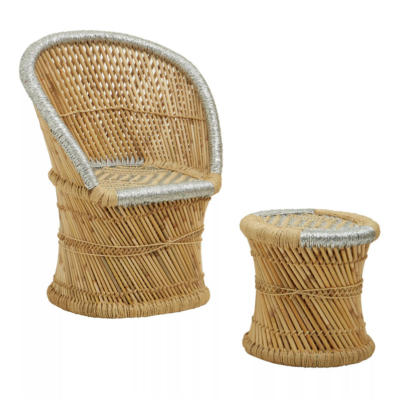Naim Wicker Outdoor Armless Lounge Chair