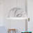 1-Light White Marble Finish Dome Pendant Light