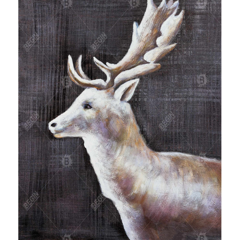 Deer Profile View in the Dark - Rustic Holidays Duvet Cover