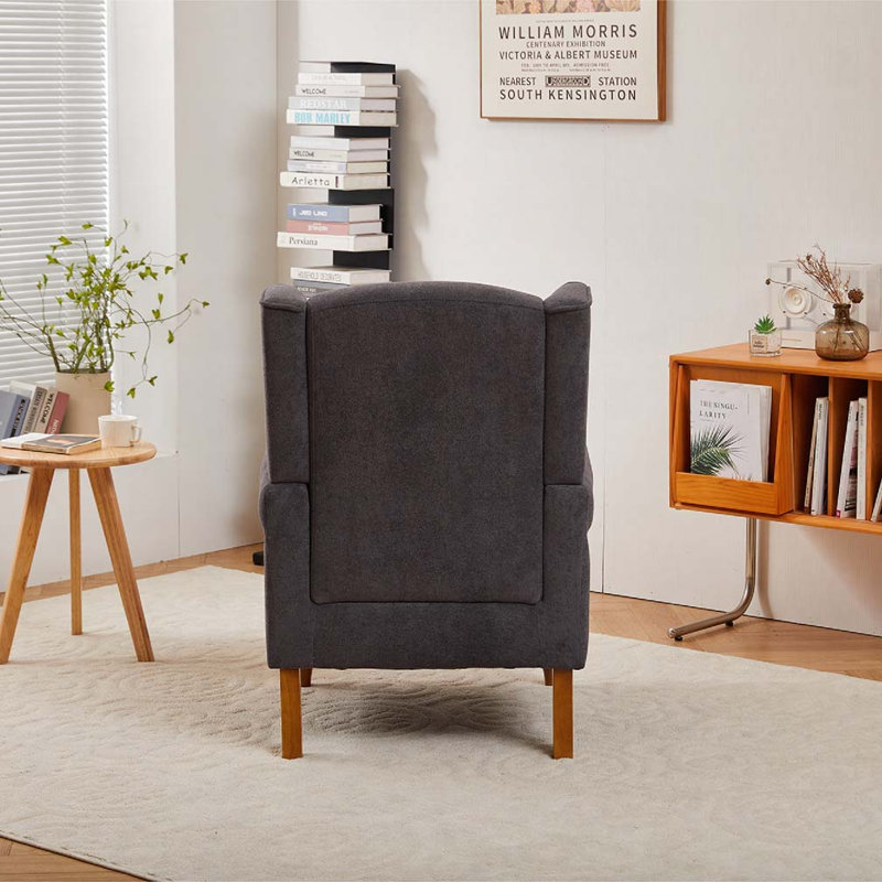 Fauteuil d'appoint à dossier haut, Gris foncé antique
