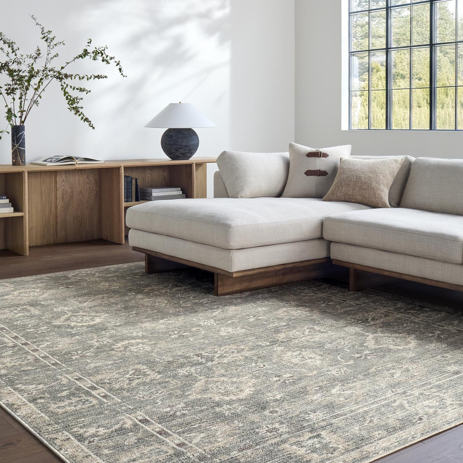 Galey Alix x Livabliss Collins Avenue Abstract Rug, Rectangle 3'10" x 5'7", Gray
