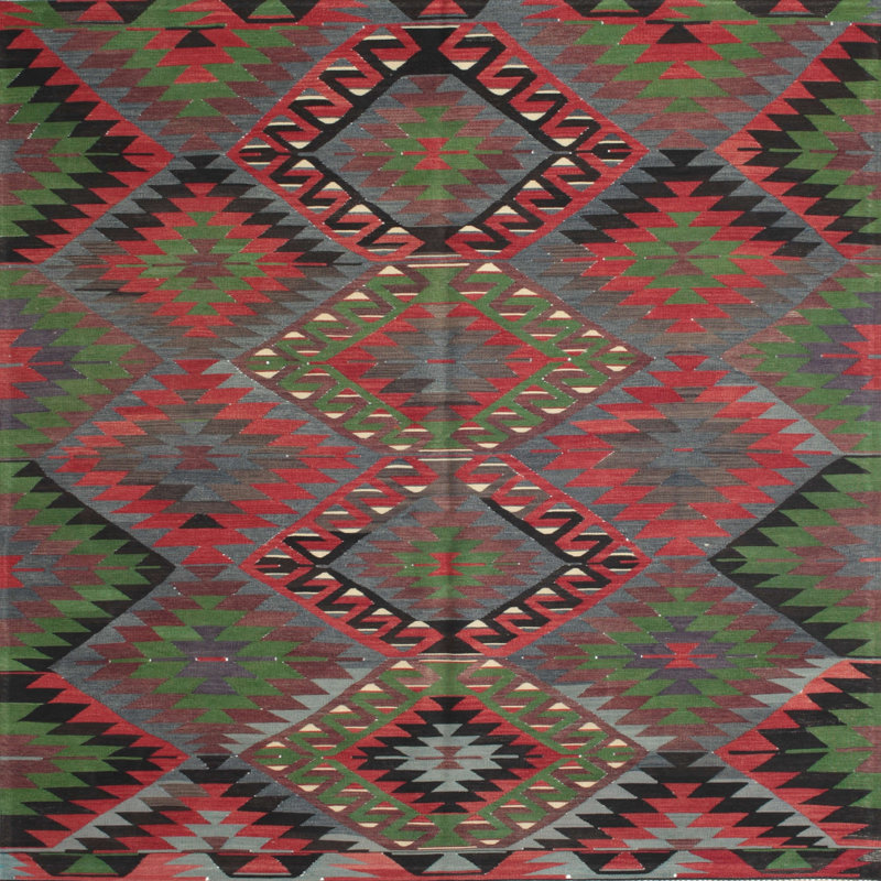 Tapis rouge à motif sud-ouest, Rond 6 pi