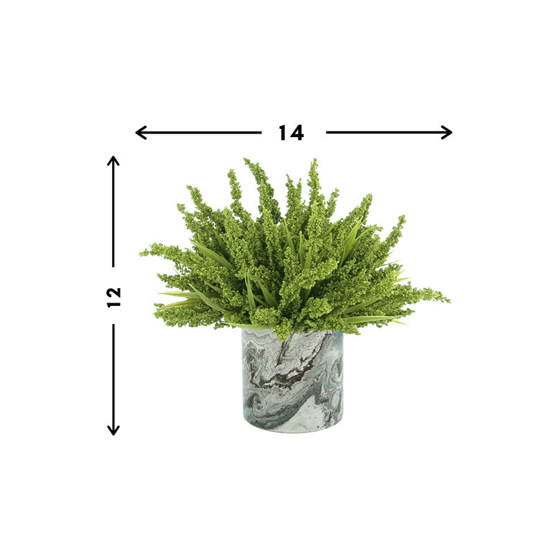 Heather Arrangement In A Glass Vase With Marble Label