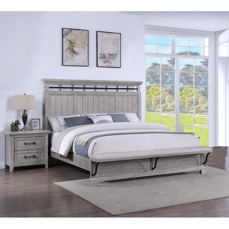 Table de chevet 2 tiroirs 1Pc, Gris