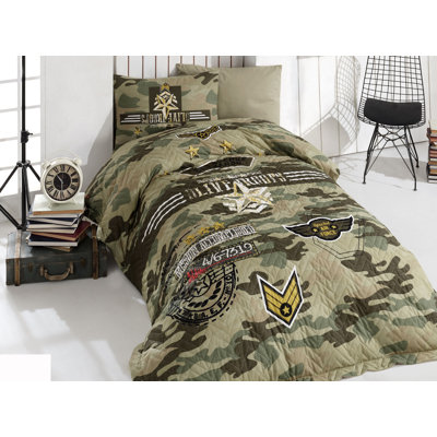 Cotton Camouflage Coverlet