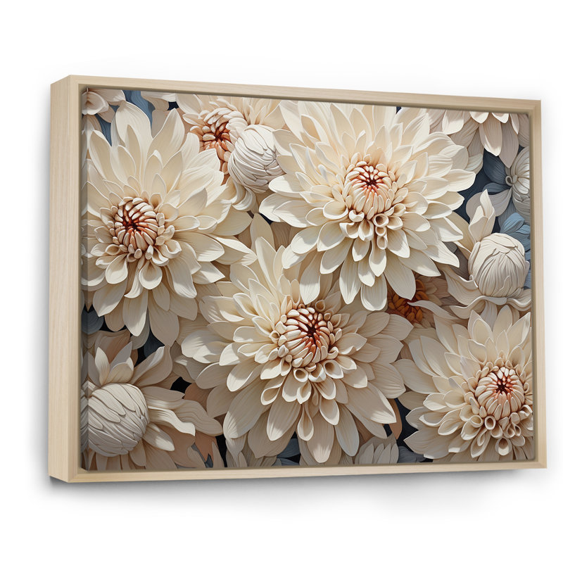 Impression sur toile Pure Pure Chrysanthemums Magic IV, H 12 po x l 20 po x P 1 po, Cadre naturel flottant